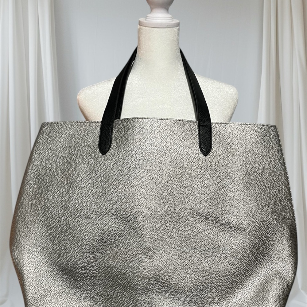 Large Elegant Black and Gray Tote Bag